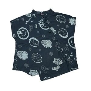 PINK CUPCAKE Women's Printed‎ Tunic Style Button-Down Shirt Size XL Sleeveless